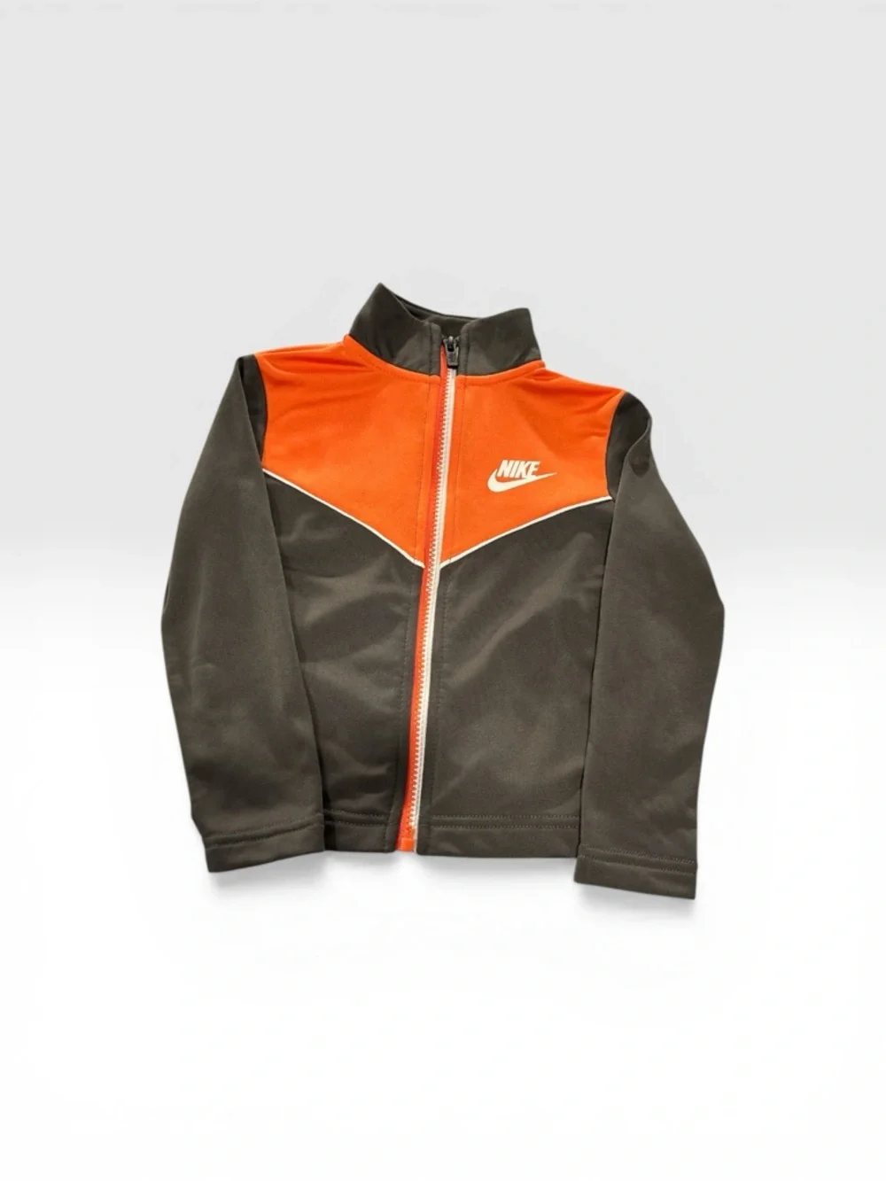 Nike Toddler Boy 2T Jacket Orange and Gray Track Zip - Picture 2 of 4